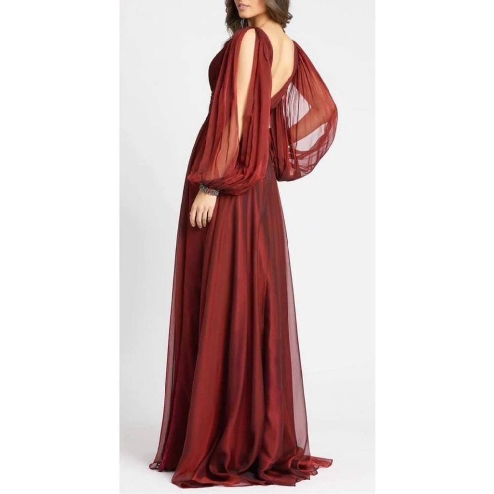 Mac Duggal Burgundy Red Maxi Evening Gown - Picture 3 of 10